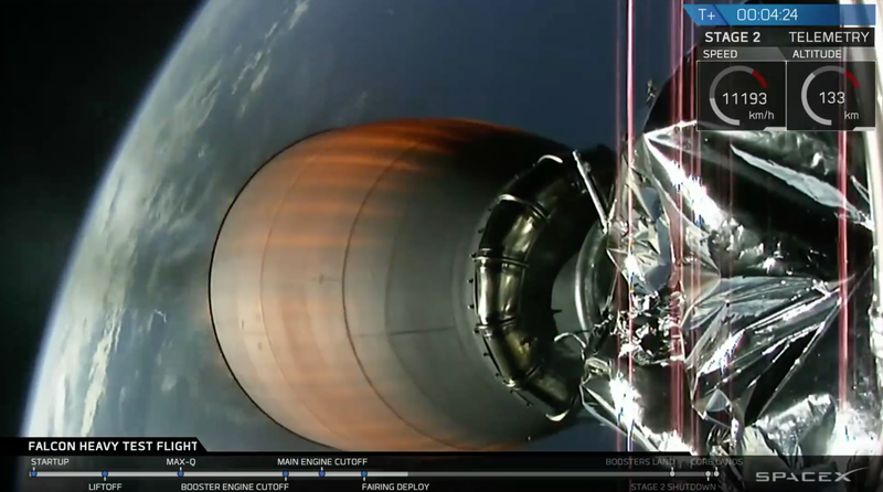 Stage 2 booster working nominally. (Image: SpaceX)